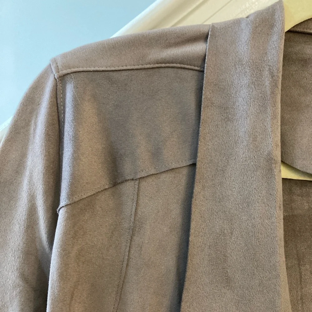 Blank NYC Faux Suede Drape Front Jacket Small - Picture 5 of 9